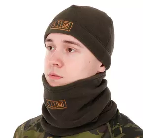 Комплект шапка флисовая и баф ZK-0312 5.11 Tactical   Оливковый (06494012)