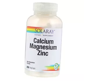 Кальций Магний Цинк и Глютамин, Calcium Magnesium Zinc, Solaray  250вегкапс (36411049)