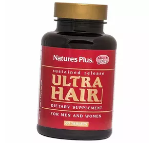 Витамины для волос с замедленным высвобождением, Ultra Hair Sustained Release, Nature's Plus  60таб (36375177)