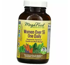 Витамины для женщин после 55 лет, Women Over 55 One Daily, Mega Food  90таб (36343019)