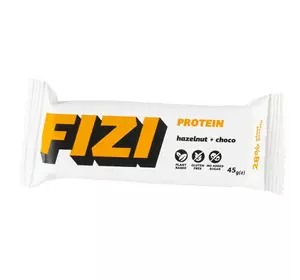 Батончик Протеиновый, Protein Bar, FIZI  45г Лесной орех-шоколад (14620001)