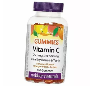 Витамин С жевательный, Vitamin C Gummies 250, Webber Naturals  120таб Апельсин-персик-лимон (36485025)