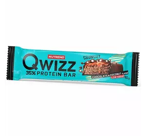 Белковый Батончик, Qwizz Protein Bar, Nutrend  60г Шоколад с кокосом (14119021)
