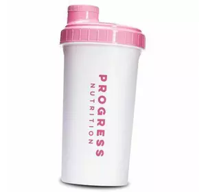 Шейкер для протеина, Shaker Progress New, Progress Nutrition  700мл Бело-розовый (09461002)