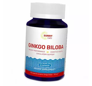 Гинкго Билоба, Ginkgo Biloba 20, Sunny Caps  60капс (71516002)