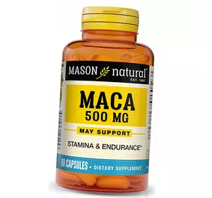 Экстракт Мака, Maca 500, Mason Natural  60капс (71529038)