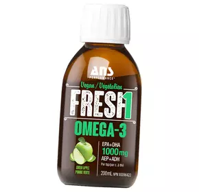 Омега для вегетарианцев, Fresh1 Vegan Omega-3, ANS Performance  200мл Зеленое яблоко (67382001)