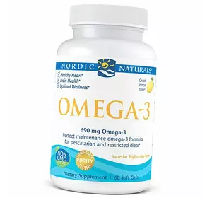 Омега-3 в рыбном желатине, Omega-3 in Fish Gelatin, Nordic Naturals  60гелкапс Лимон (67352042)