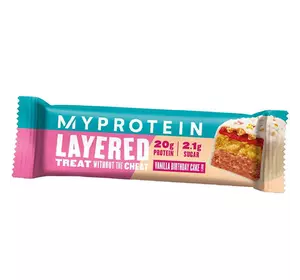Батончик углеводно-протеиновый, Layered Protein Bar, MyProtein  60г Ванильный торт (14121010)