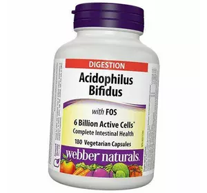 Пробиотики, Acidophilus Bifidus with FOS, Webber Naturals  180вегкапс (69485002)