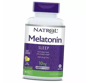 Мелатонин быстрорастворимый, Melatonin Fast Dissolve 10, Natrol  100таб Цитрус (72358010)