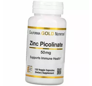 Пиколинат Цинка, Zinc Picolinate 50, California Gold Nutrition  120вегкапс (36427017)