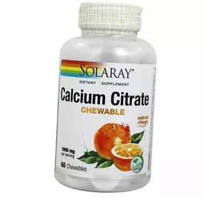 Цитрат Кальция, Calcium Citrate Chewable, Solaray  60таб Апельсин (36411053)
