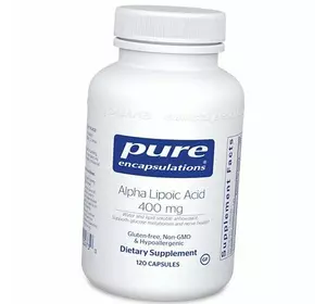 Альфа Липоевая кислота Антиоксидант, Alpha Lipoic Acid 400, Pure Encapsulations  120капс (70361021)