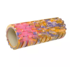 Роллер для йоги и пилатеса (мфр ролл) Grid Combi Roller FI-9367 FDSO   33см Розово-желтый (33508401)