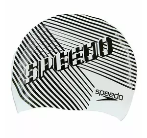 Шапочка для плавания детская Slogan Print Speedo   Черно-белый (60443008)
