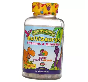 Мультивитамины и Минералы для детей, MultiSaurus Vitamins & Minerals, KAL  90таб Ягоды-апельсин-виноград (36424023)