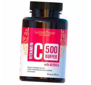 Витамин С Буфер с Ацеролой, Vitamin C Buffer 500, Golden Pharm  90вегкапс (36519005)