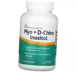 Мио и Д-Хиро-Инозитол, Myo + D-Chiro Inositol, Fairhaven Health  120капс (36472009)