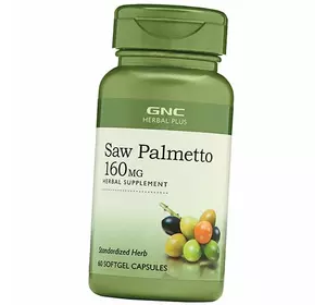 Экстракт Плодов Пальмы Сереноа, Saw Palmetto 160, GNC  60гелкапс (71120024)
