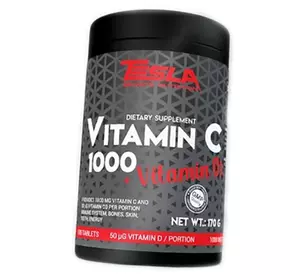 Витамин С и Д3, Vitamin C & D3, Tesla Nutritions  100таб (36580003)