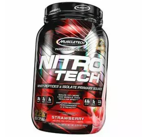 Протеин, Источник сывороточных пептидов и изолята, Nitro-Tech Performance Series, Muscle Tech  907г Клубника (29098002)