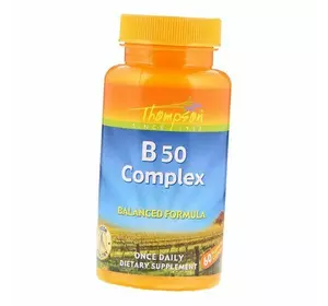 Витамины группы В, Vitamin B 50 Complex, Thompson  60вегкапс (36412017)