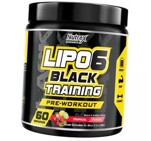 Предтренировочный комплекс, Lipo 6 Black Training Pre-Workout, Nutrex  264г Тропический пунш (11152009)