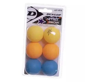 Набор мячей для настольного тенниса Nitro Glow MT-679313 Dunlop   Разноцветный 6шт (60518020)