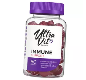 Экстракт бузины с цинком и витамином С, UltraVit Immune Support, VP laboratory  60таб Малина (71099008)