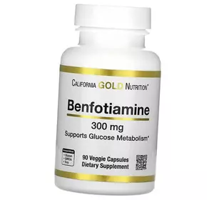 Бенфотиамин с Лейцином, Benfotiamine 300, California Gold Nutrition  90вегкапс (72427014)