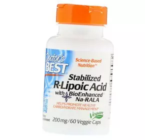 Стабилизированная R-липоевая кислота, Stabilized R-Lipoic Acid 200, Doctor's Best  60вегкапс (70327008)