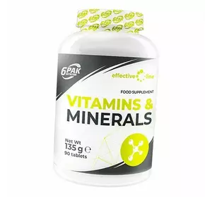 Витаминно-минеральный комплекс, Vitamins&Minerals EL, 6Pak  90таб (36350003)
