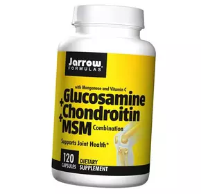 Глюкозамин Хондроитин МСМ, Glucosamine + Chondroitin + MSM, Jarrow Formulas  120капс (03345001)