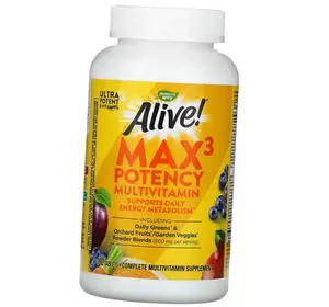 Мультивитамины, Alive! Max3 Potency Multivitamin, Nature's Way  180таб (36344115)