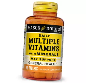 Мультивитамины и Минералы, Daily Multiple Vitamins With Minerals, Mason Natural  60таб (36529054)