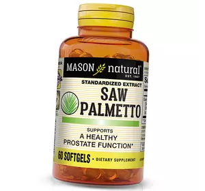 Экстракт Со Пальметто, Standardized Extract Saw Palmetto 160, Mason Natural  60гелкапс (71529030)