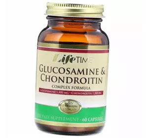 Глюкозамин Хондроитин, Glucosamine & Chondroitin, LifeTime Vitamins  60капс (03502001)