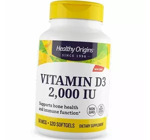 Витамин Д3 высокоактивный, Vitamin D3 2000, Healthy Origins  120гелкапс (36354036)