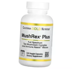 Cмесь органических грибов, MushRex Plus, California Gold Nutrition  120вегкапс (71427023)