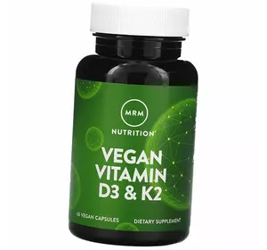 Веганские Витамины Д3 и К2, Vegan Vitamin D3 & K2, MRM  60вегкапс (36122001)
