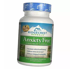 Антистресова формула, Anxiety Free, Ridgecrest Herbals  60вегкапс (71390017)