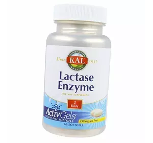Ферменты Лактазы, Lactase Enzyme, KAL  60гелкапс (69424001)