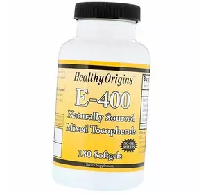 Витамин Е, Смесь токоферолов, Vitamin E-400, Healthy Origins  180гелкапс (36354028)