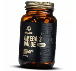 Рыбий жир Омега-3, Omega-3 Value, Grassberg  60капс (67515001)
