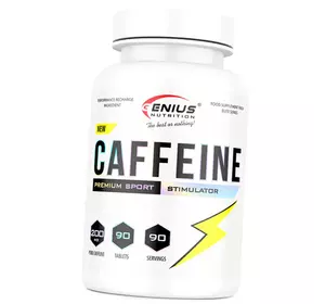 Кофеин таблетки, Caffeine 200, Genius Nutrition  90таб (11562001)