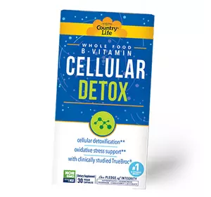Витамины группы В для клеточной детоксикации, Whole Food B-Vitamin Cellular Detox, Country Life  30вегкапс (36124115)