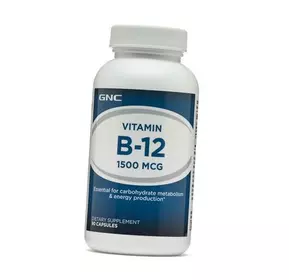 Витамин В12, Цианокобаламин, Vitamin B-12 1500, GNC  90капс (36120083)