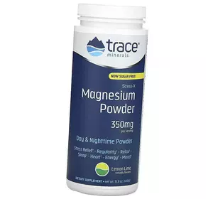 Магний, защита от стресса, Stress-X Magnesium Powder, Trace Minerals  448г Лимон-лайм (36474028)