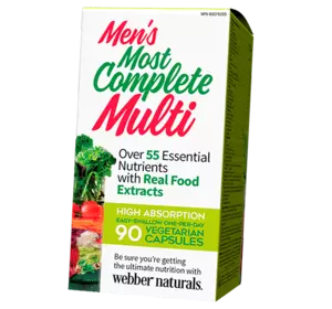 Комплекс витаминов для мужчин, Men's Most Complete Multi, Webber Naturals  90вегкапс (36485007)
